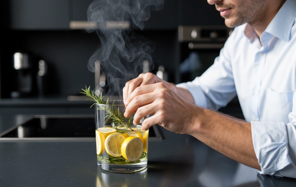 Man preparing healthy resources
